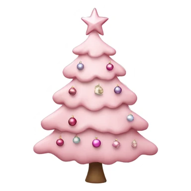 Light pink christmas tree with ornaments sticker