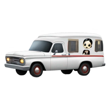 Wednesday Addams haunted dream house ghost buster truck  sticker
