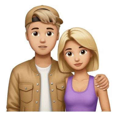 Justin bieber et hailey bieber ensemble voir tous le corps  sticker