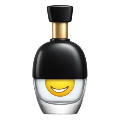 smiling perfume with black cap sticker