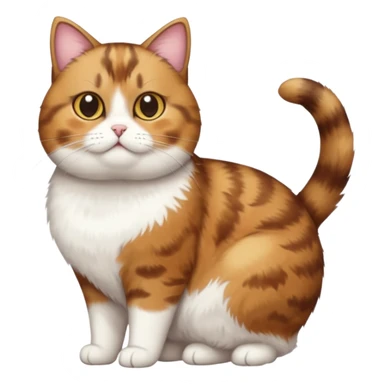 full body torbie and white cat with small head and short but chubby body sticker