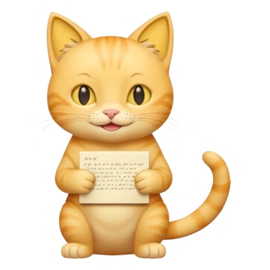 cute yellow smiling cat with full body with note and no clothes sticker