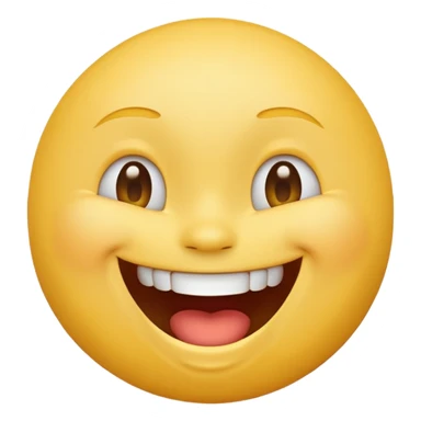 Emoji, yellow round laughing tilted head face sticker
