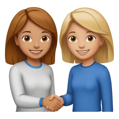 tho girls handshake. they look at each other sticker