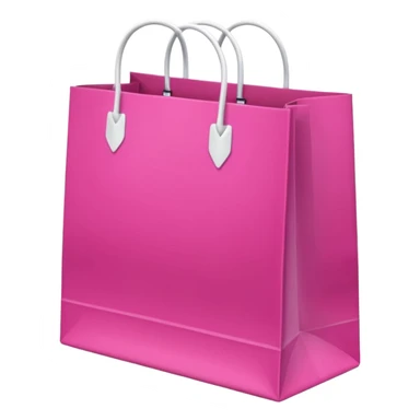 Fuchsia pink paper bag with white handles, repeating 'DRUNI' pattern in light pink and a vertical white 'DRUNI' in the center, iOS emoji style, shiny and realistic. sticker