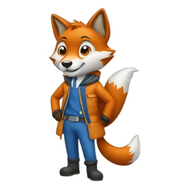 Un renard qui fais du sket sticker