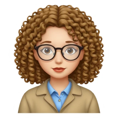 una chica con rizos y el cabello suelto con gafas sticker