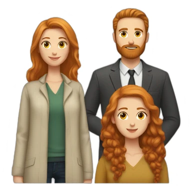 Bearded white man with very short dark hair and girlfriend with long ginger hair sticker