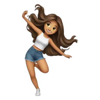 cute latina girl with long hair dancing sticker