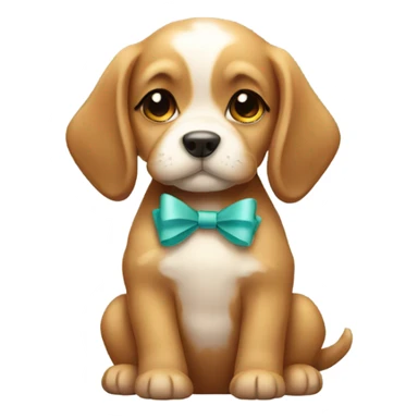 Cute puppy with bow sticker