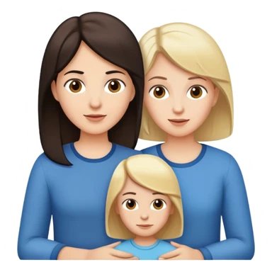 White family, 1 mom with dark hair, 1 boy with Brown hair, 1 girl with blond hair playing  sticker