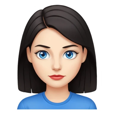 Sassy, cool and fun dark hair woman with blue eyes - raised brow + smirk sticker