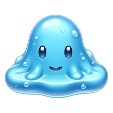 Cinematic Realistic Clear Blue Slime, glossy and translucent with a soft blue hue, light reflecting off its smooth surface, subtle bubbles trapped inside, slightly jiggling with movement, delicate highlights enhancing its wet and squishy texture, glowing with a soft, magical aura. sticker
