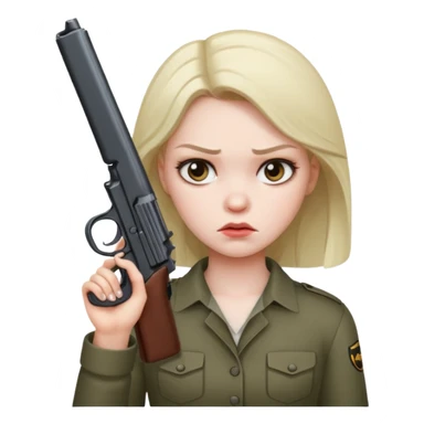 Annoyed Girl with a gun ￼ sticker