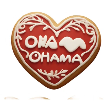 Red cookie heart with ohana sticker