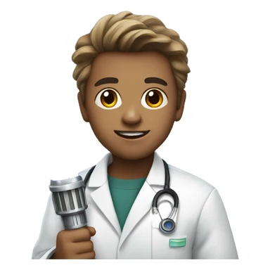 young doctor with a lightsaber sticker