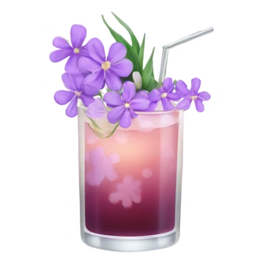 Cocktail with light purple flowers sticker
