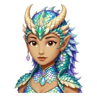 Am amazing blend of a half dragon woman with glittering jeweled scales sticker