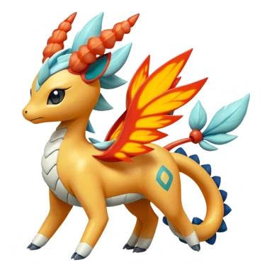 loopy loony toony honey-dipped buzzing bumbling fuzzy cute fiery ivy-hydro-Meloetta-Dialga-Salamence-Giratina-Rapidash-Pokémon-Fakémon-fusion-hybrid-creature sticker