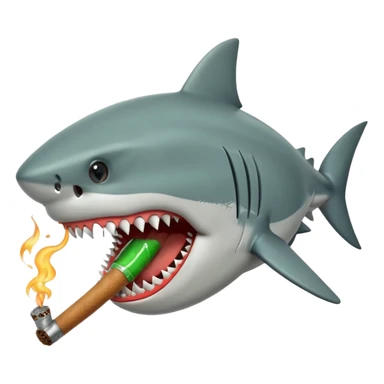 Shark face with a blunt in its mouth sticker