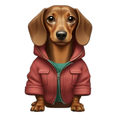 dachshund in a jacket sticker