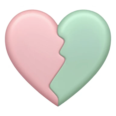 A half pastel green half pastel pink heart sticker