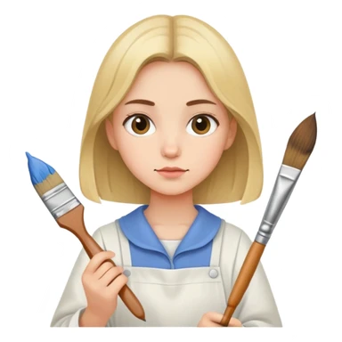 Painter girl sticker