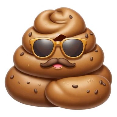 Poop with sunglasses sticker