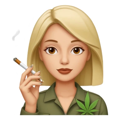 woman smoking marijuana sticker