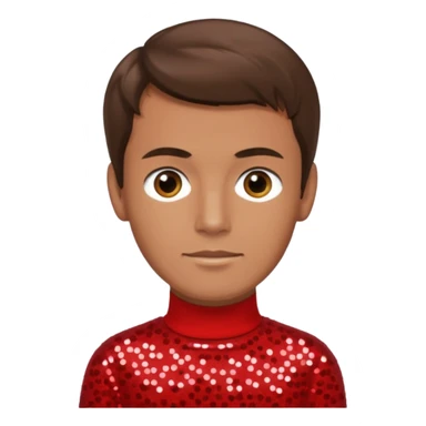 Murray Cook from The Wiggles with brown hair, red sequin skivvy shirt sticker