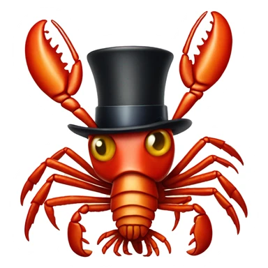 Lobster wearing a top hat sticker
