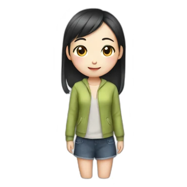 Cute Chinese girl sticker