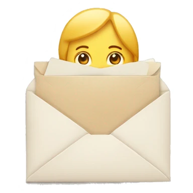 person holding stamped envelope sticker