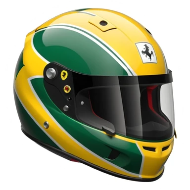 green and yellow ferrari f1 bell hp777 helmet sticker