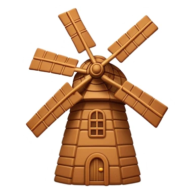 Speculaas Cinematic Realistic Speculaas Biscuit Emoji, depicted as a spiced speculaas cookie crafted in the shape of a windmill and warm, inviting lighting. sticker