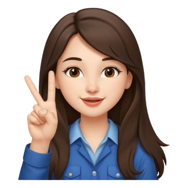 girl architect - brunette - 20 years old cute pose - long hair girl without eye glasses. pretty girl. do a kissy face and her holding up the peace sign sticker