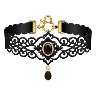 goth black lace choker sticker