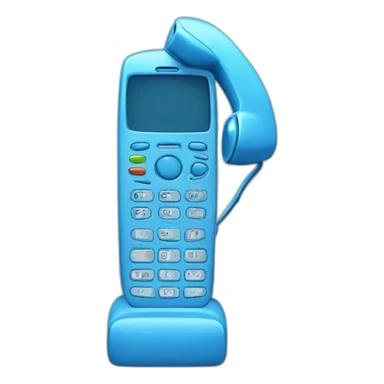 blue handset phone without dialer sticker