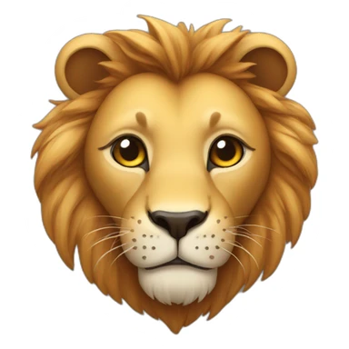 cute lion head with heart-shaped eyes sticker