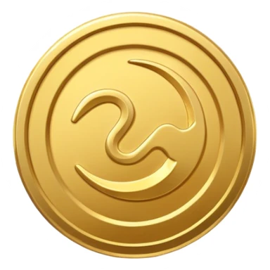 A modern cartoon-style emoji of a stylized money coin combined with a subtle play button icon, clean lines, bold shape, freeform, optimized for social media video sticker
