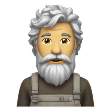 Gars avec calvitie et barbe grise  sticker