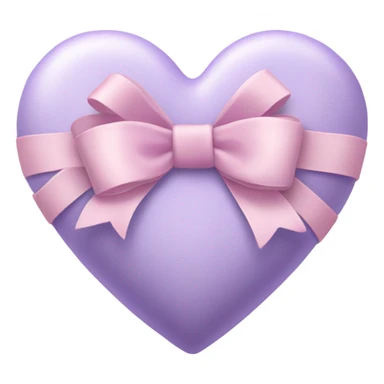 a lavender heart wrapped by a pastel pink bow sticker