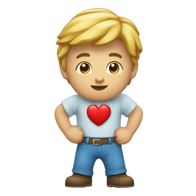 Un personnage qui met son poing sur son coeur sticker