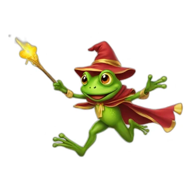 running peppo frog wizard sticker