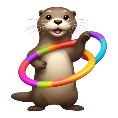Otter doing hula hoop sticker