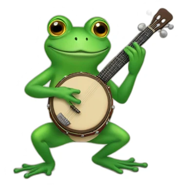 Frog playing a banjo sticker