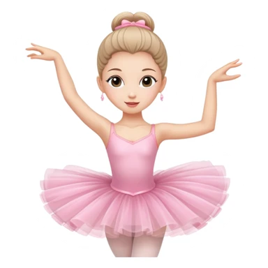 graceful ballerina in pink tutu in dancing pose sticker