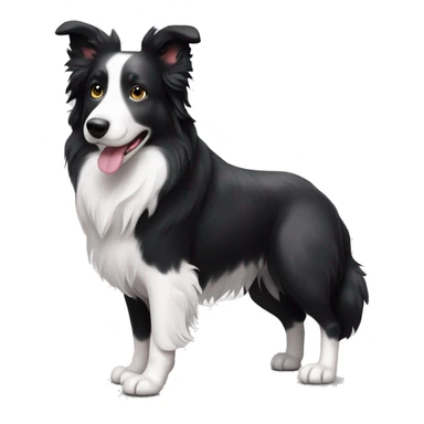 Black and White border collie with small black spots sticker