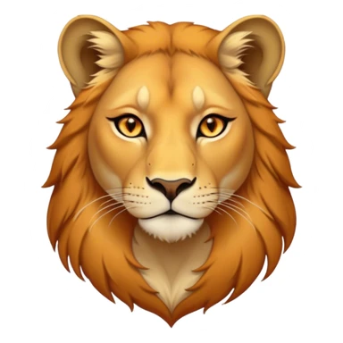 Cinematic Noble Lioness Portrait Emoji, Poised and regal, with a graceful, athletic build and a sleek, tawny Fur, piercing soulful amber eyes, Simplified yet sharp and sophisticated features, highly detailed, glowing with a warm, dignified glow, high shine, intelligent and fierce, stylized with an air of wild elegance, focused and attentive, soft glowing outline, capturing the essence of a watchful and confident lioness, so majestic it feels as though it could silently prowl out of the screen with effortless authority! sticker