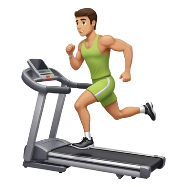 brunette buff guy running on treadmill sticker